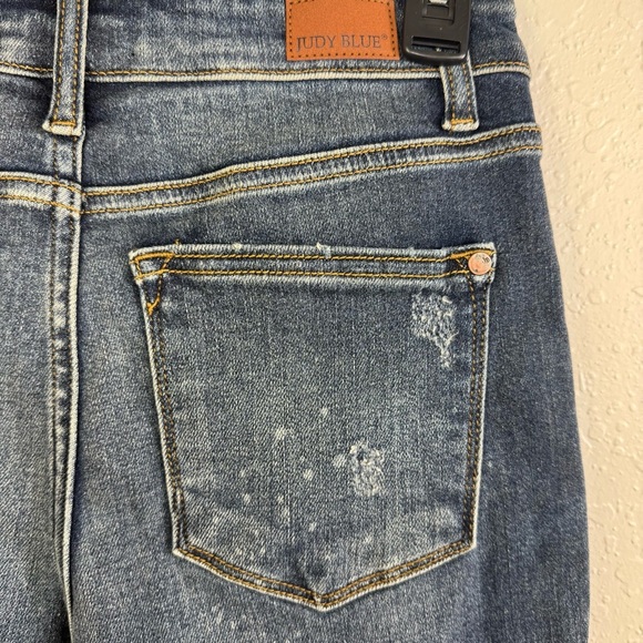 Judy Blue jeans splatter print  1 denim stretchy high‎ rise Women's Blue Jeans - Picture 12 of 12